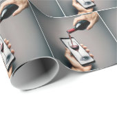 電話に注ぐ赤ワイン頭が切れる ラッピングペーパー (ロールコーナー)