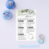 電話に緑のwhatsベビーシャワーゲームカード チラシ (シングル)