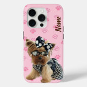 電話のケースでヨークシャーテリ犬の名前を変更する Case-Mate iPhoneケース (裏面)