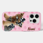電話のケースでヨークシャーテリ犬の名前を変更する Case-Mate iPhoneケース (裏面 (横))