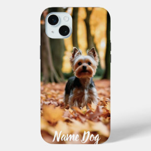 電話のケースでヨークシャーテリ犬の名前を変更する iPhone 15 MINIケース
