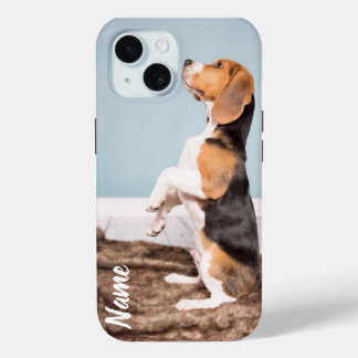 電話のケースでBeagles Dog dogの名前を変更 iPhone 15ケース