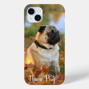 電話のケースでPug Dogの名前を変更 iPhone 15 Miniケース