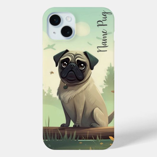 電話のケースでPug Dogの名前を変更 Case-Mate iPhoneケース (裏面)