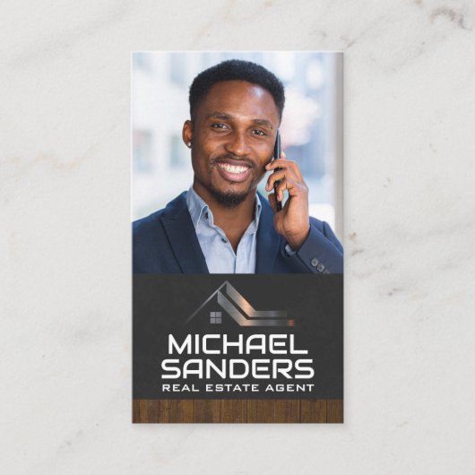 電話のビジネスマン |不動産実在代理業者 名刺 (正面)