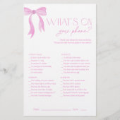 電話のピンクボウブライダルシャワーゲーム (正面)