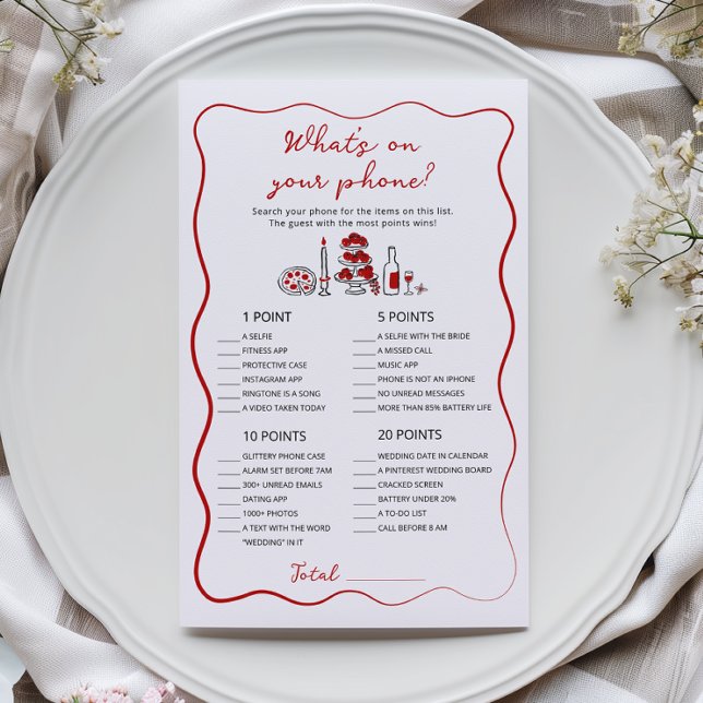 電話のブライダルシャワーゲームのイタリアン内容 (クリエイターアップロード済み)