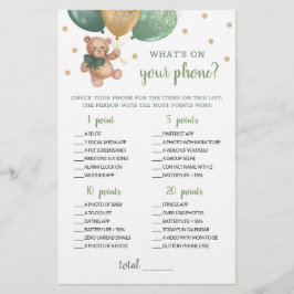 電話のベビーシャワーゲームテディベア