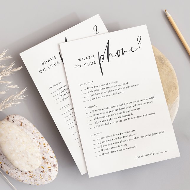 電話のミニマルな内容ブライダルシャワーゲーム (クリエイターアップロード済み)