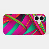 電話のモダン抽象デザイン iPhone 16ケース (裏面横)