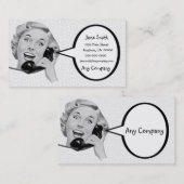 電話のレトロの女性 名刺 (正面/裏面)