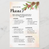 電話の内容ウェディングシャワーゲームカードフライ チラシ (正面)