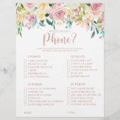 電話の内容バラ金ゴールドブライダルシャワーゲーム (正面)