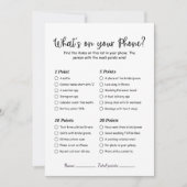 電話の内容ブライダルシャワーゲームカード (正面)