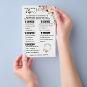 電話の内容ブライダルシャワーピンクゲームカード チラシ (ハンドル)