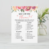 電話の内容ブライダルシャワー編集可能カード 招待状 (スタンド正面)