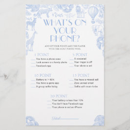 電話の内容ベビーシャワーゲームカード