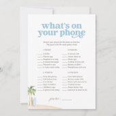 電話の内容ベビービーチシャワーゲーム 招待状 (正面)