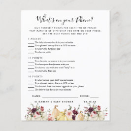 電話の内容 |赤ちゃんシャワーゲーム