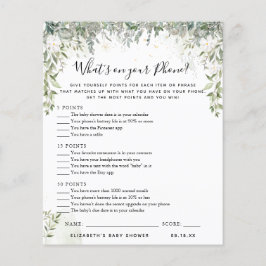 電話の内容 |赤ちゃんシャワーゲーム