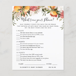 電話の内容 |赤ちゃんシャワーゲーム