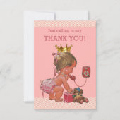 電話の小さいプリンセスはシェブロン感謝していしています サンキューカード (正面)