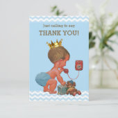 電話の小さい王子はシェブロン感謝していしています サンキューカード (スタンド正面)