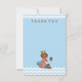 電話の小さい王子はシェブロン感謝していしています サンキューカード (裏面)