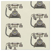 電話の漫画イラスト ファブリック (クローズアップ)