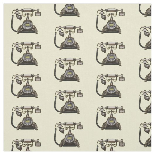 電話の漫画イラスト ファブリック (見本)