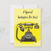 電話の漫画イラスト 招待状 (裏面)