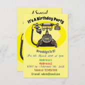 電話の漫画イラスト 招待状 (正面/裏面)