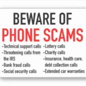 電話の詐欺に注意 – 詐欺の防止リスト シール (正面)