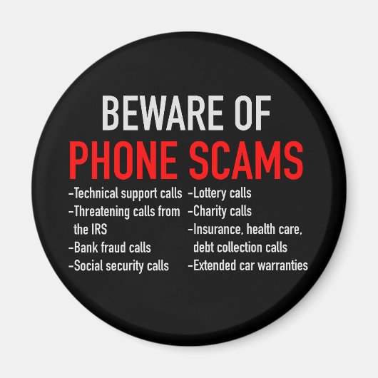 電話の詐欺に注意 – 詐欺の防止リスト マグネット (正面)