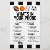 電話の赤ちゃんシャワーゲームでテーマにしたスポーツ 便箋 (正面)