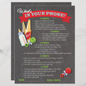 電話の赤ちゃんシャワーゲームの内容 (正面/裏面)