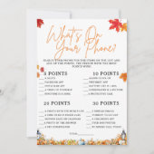 電話の赤ちゃんシャワーゲームカボチャ 招待状 (正面)