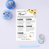 電話の赤ちゃんシャワーゲームカードの内容 チラシ (シングル)