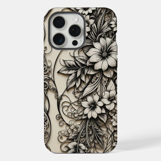 電話の骨切り花 iPhoneケース (裏面)