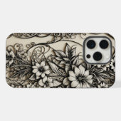 電話の骨切り花 iPhoneケース (裏面横)