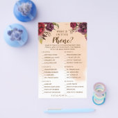 電話のBurgundyシャワーゲームカードの内容 チラシ (シングル)