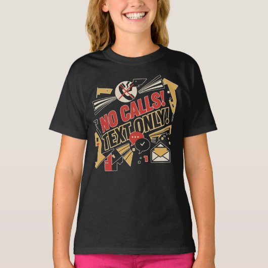 電話は無し、テキストのみ Tシャツ (正面)