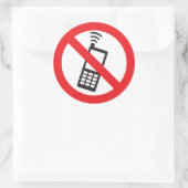 電話は許可されない ラウンドシール (バッグ)