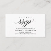 電話または電子メールによるウェディングRSVP エンクロージャーカード (正面)