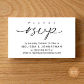 電話または電子メールによるウェディングRSVP エンクロージャーカード