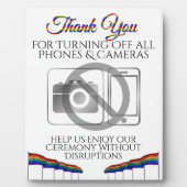 電話もカメラも無結婚しゲイプライド虹 フォトプラーク (正面)