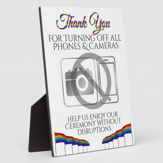 電話もカメラも無結婚しゲイプライド虹 フォトプラーク (側面)