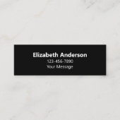 電話をかける名前メッセージの電話番号(白黒) スキニー名刺 (正面)