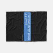 電話を切って持ち上げるやる気を起こさせるトレーニング フリースブランケット (正面(横))