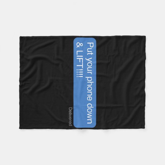 電話を切って持ち上げるやる気を起こさせるトレーニング フリースブランケット (正面(横))